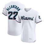 Choea M.Marlins #22 Sandy Alcantara Player White  Home Limited Elite Stitched Jerseys