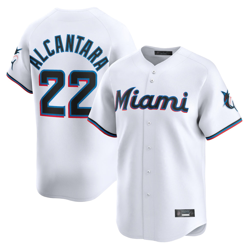 Choea M.Marlins #22 Sandy Alcantara Player White Home Limited Stitched Jerseys
