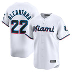 Choea M.Marlins #22 Sandy Alcantara Player White Home Limited Stitched Jerseys