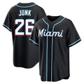 Choea M.Marlins #26 Janson Junk Player Black Fashion Out Home Game Stitched Jerseys