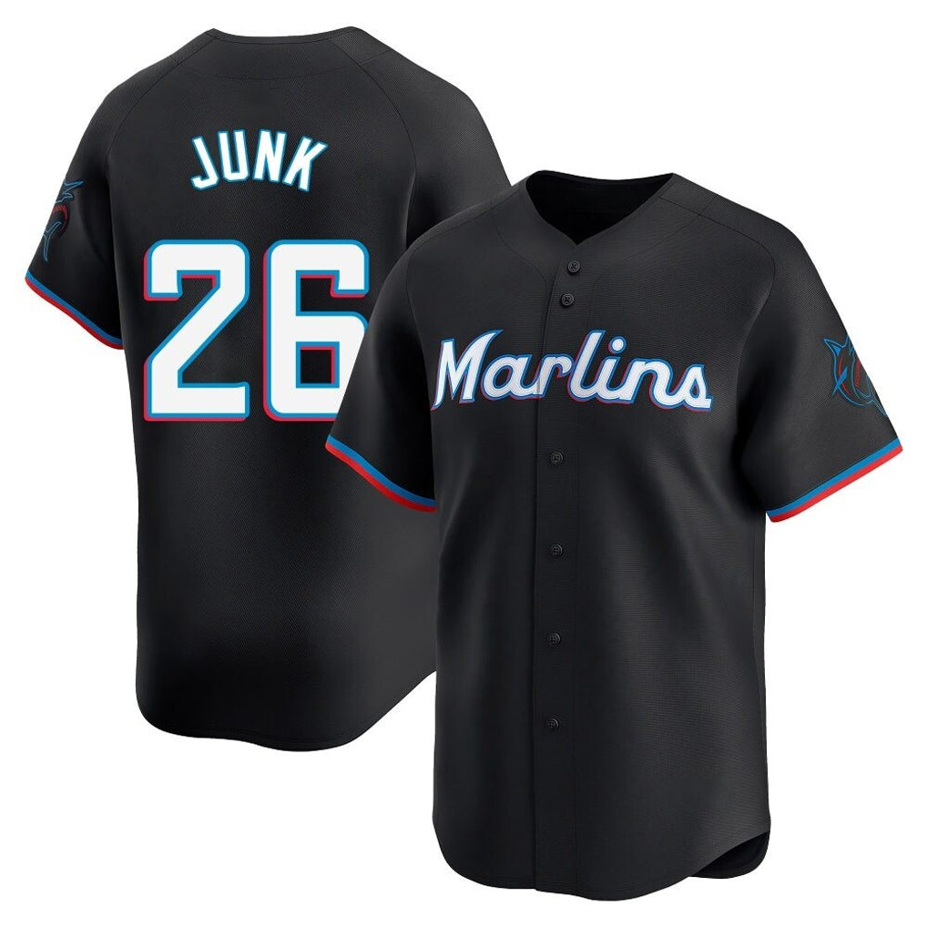 Choea M.Marlins #26 Janson Junk Player Black Home Limited Stitched Jerseys
