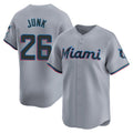 Choea M.Marlins #26 Janson Junk Player Gray Home Limited Stitched Jerseys