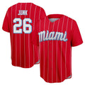 Choea M.Marlins #26 Janson Junk Player Red City Connect Home Game Stitched Jerseys