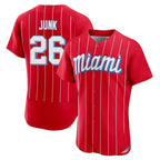 Choea M.Marlins #26 Janson Junk Player Red City Connect Home Limited Elite Stitched Jerseys