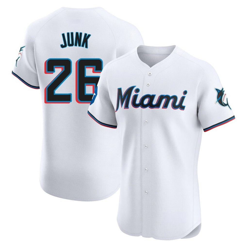Choea M.Marlins #26 Janson Junk Player White Home Limited Elite Stitched Jerseys