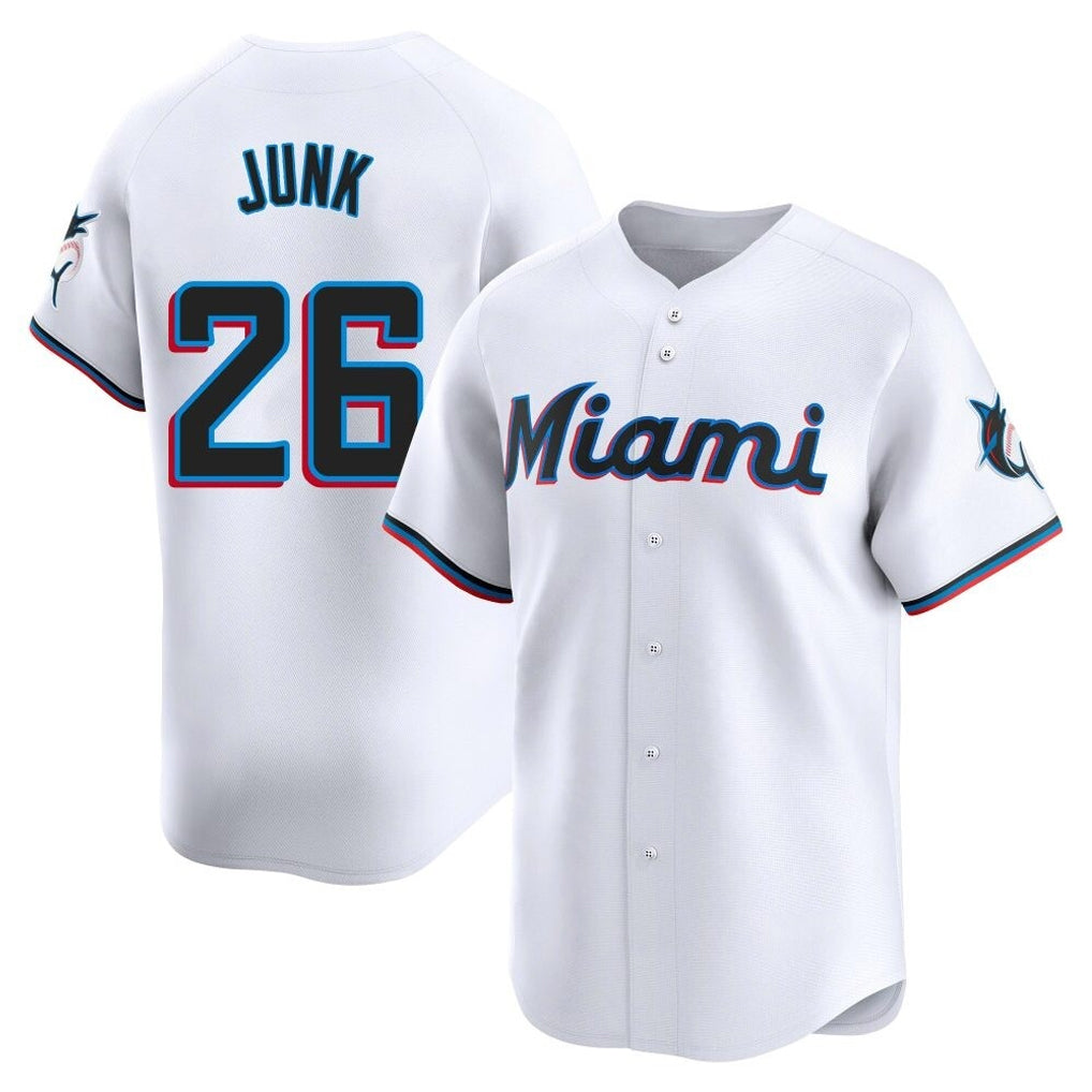 Choea M.Marlins #26 Janson Junk Player White Home Limited Stitched Jerseys