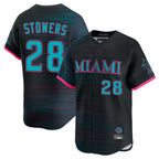 Choea M.Marlins #28 Kyle Stowers Player Black City Connect Home Limited Stitched Jerseys