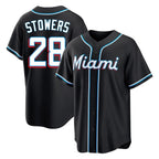 Choea M.Marlins #28 Kyle Stowers Player Black Fashion Out Home Game Stitched Jerseys