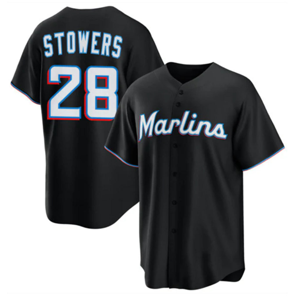 Choea M.Marlins #28 Kyle Stowers Player Black  Home Game Stitched Jerseys
