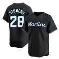 Choea M.Marlins #28 Kyle Stowers Player Black Home Limited Stitched Jerseys