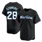 Choea M.Marlins #28 Kyle Stowers Player Black Home Limited Stitched Jerseys