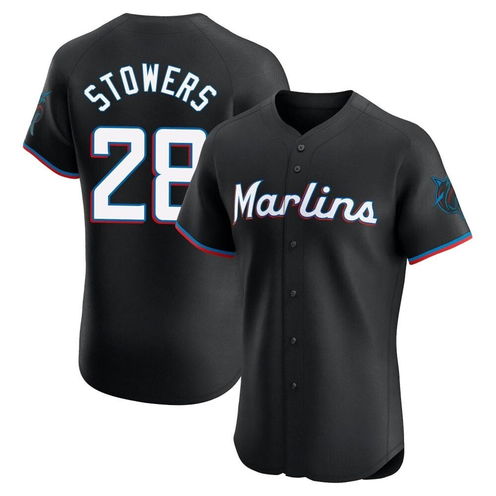 Choea M.Marlins #28 Kyle Stowers Player Black Vapor Home Limited Elite Stitched Jerseys