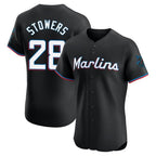 Choea M.Marlins #28 Kyle Stowers Player Black Vapor Home Limited Elite Stitched Jerseys