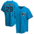 Choea M.Marlins #28 Kyle Stowers Player Blue Home Game Stitched Jerseys