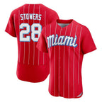 Choea M.Marlins #28 Kyle Stowers Player Red City Connect Home Limited Elite Stitched Jerseys