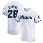 Choea M.Marlins #28 Kyle Stowers Player White  Home Limited Elite Stitched Jerseys