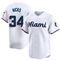 Choea M.Marlins #34 Liam Hicks Player White  Home Limited Stitched Jerseys