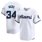 Choea M.Marlins #34 Liam Hicks Player White  Home Limited Stitched Jerseys