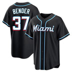Choea M.Marlins #37 Anthony Bender Player Black Fashion Out Home Game Stitched Jerseys