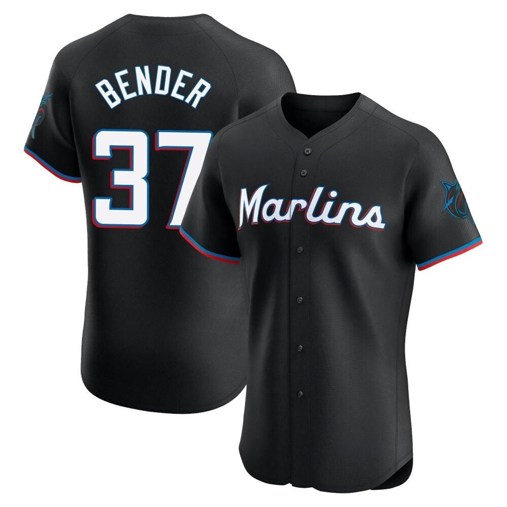 Choea M.Marlins #37 Anthony Bender Player Black Vapor Home Limited Elite Stitched Jerseys