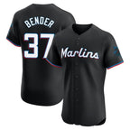 Choea M.Marlins #37 Anthony Bender Player Black Vapor Home Limited Elite Stitched Jerseys