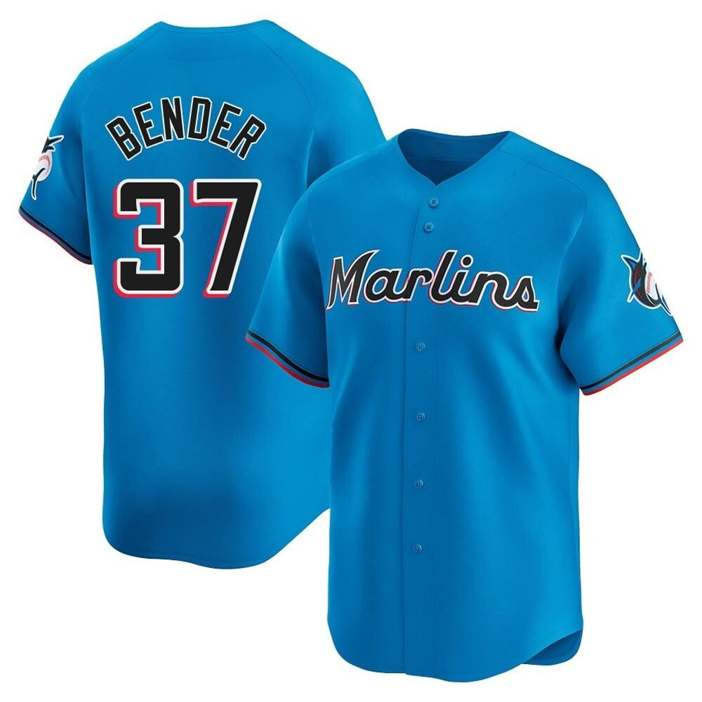 Choea M.Marlins #37 Anthony Bender Player Blue Home Limited Stitched Jerseys