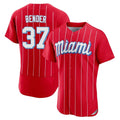 Choea M.Marlins #37 Anthony Bender Player Red City Connect Home Limited Elite Stitched Jerseys