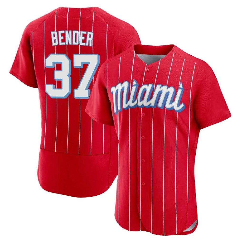 Choea M.Marlins #37 Anthony Bender Player Red City Connect Home Limited Elite Stitched Jerseys