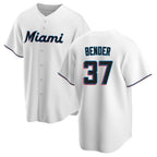 Choea M.Marlins #37 Anthony Bender Player White  Home Game Stitched Jerseys