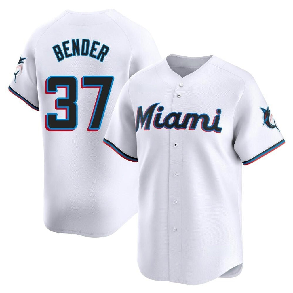 Choea M.Marlins #37 Anthony Bender Player White  Home Limited Stitched Jerseys