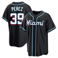 Choea M.Marlins #39 Eury Perez Player Black Fashion Out Home Game Stitched Jerseys