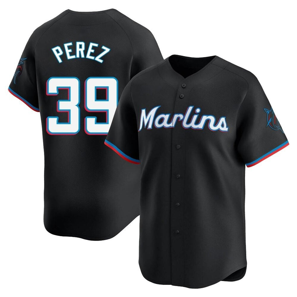 Choea M.Marlins #39 Eury Perez Player Black  Home Limited Stitched Jerseys