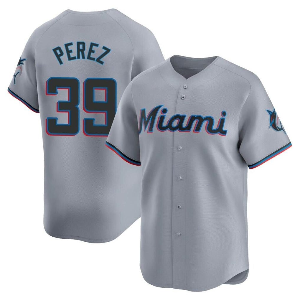 Choea M.Marlins #39 Eury Perez Player Gray Home Limited Stitched Jerseys