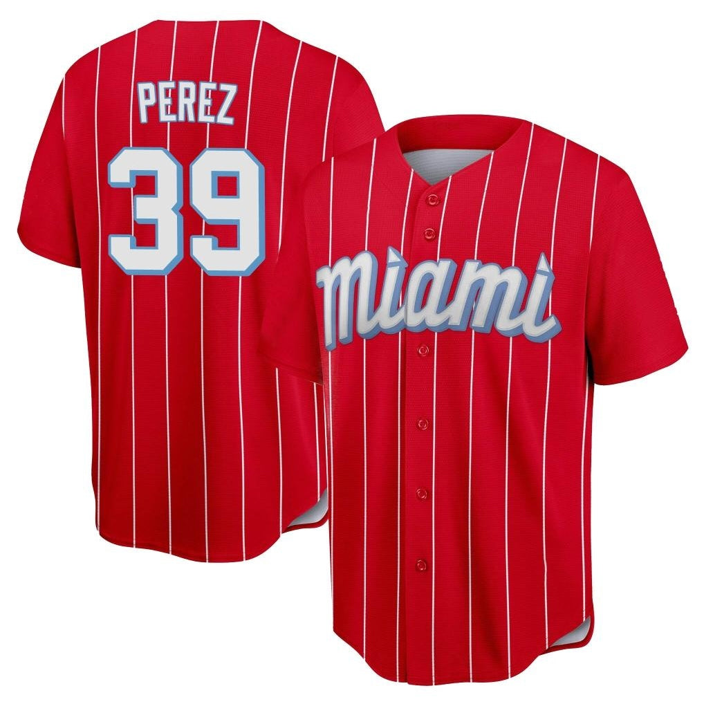 Choea M.Marlins #39 Eury Perez Player Red City Connect Home Game Stitched Jerseys