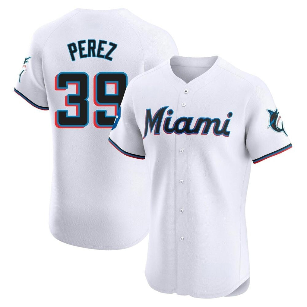 Choea M.Marlins #39 Eury Perez Player White  Home Limited Elite Stitched Jerseys