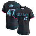 Choea M.Marlins #47 John King Player Black City Connect Home Limited Elite Stitched Jerseys