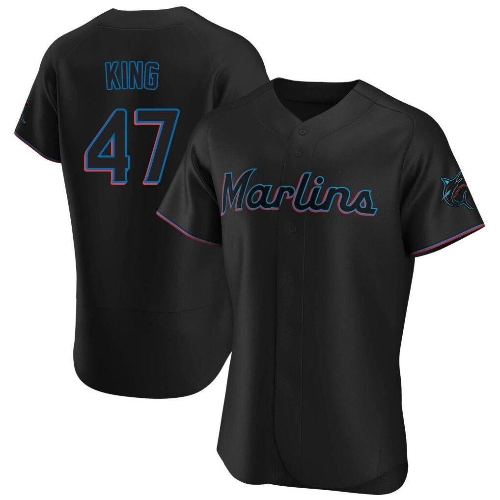 Choea M.Marlins #47 John King Player Black Home Limited Elite Stitched Jerseys