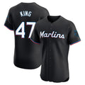 Choea M.Marlins #47 John King Player Black Vapor Home Limited Elite Stitched Jerseys