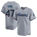 Choea M.Marlins #47 John King Player Gray  Home Limited Stitched Jerseys
