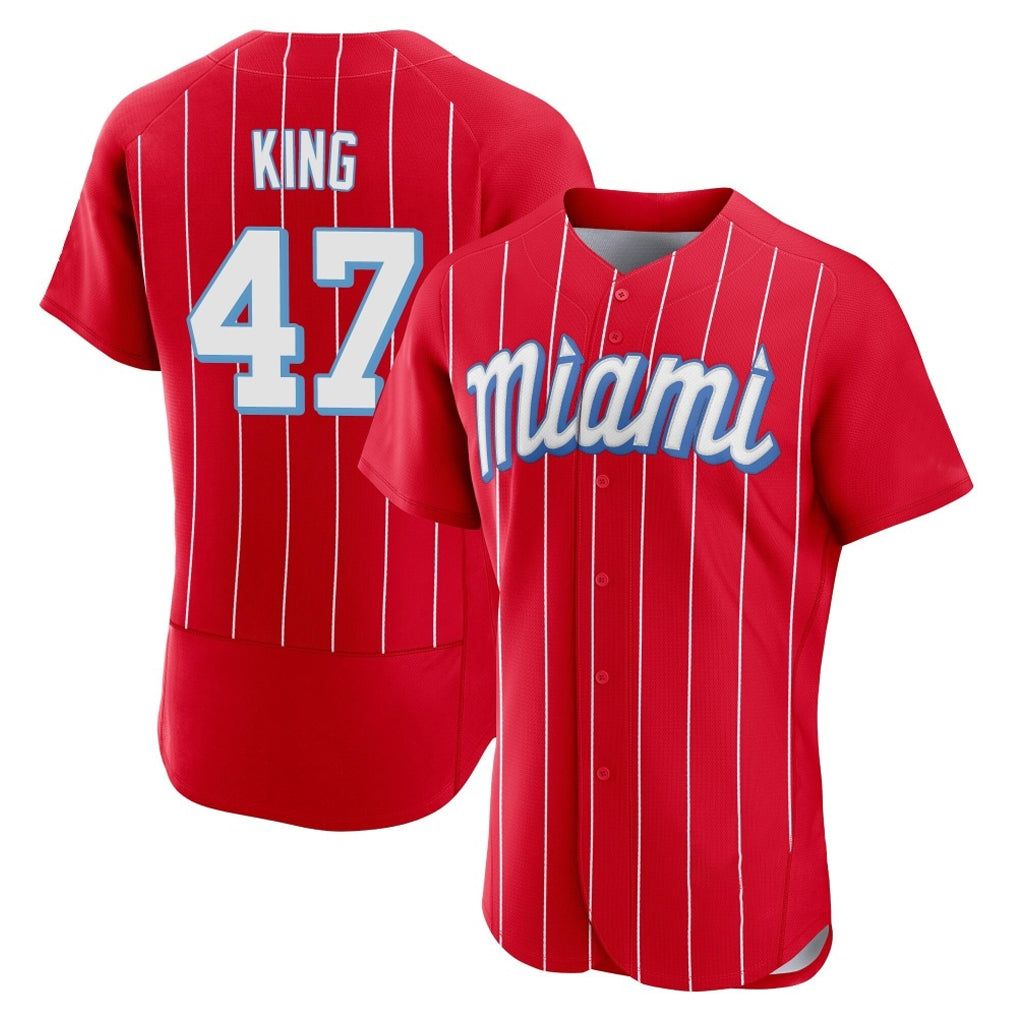 Choea M.Marlins #47 John King Player Red City Connect Home Limited Elite Stitched Jerseys