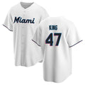 Choea M.Marlins #47 John King Player White  Home Game Stitched Jerseys