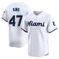 Choea M.Marlins #47 John King Player White  Home Limited Stitched Jerseys