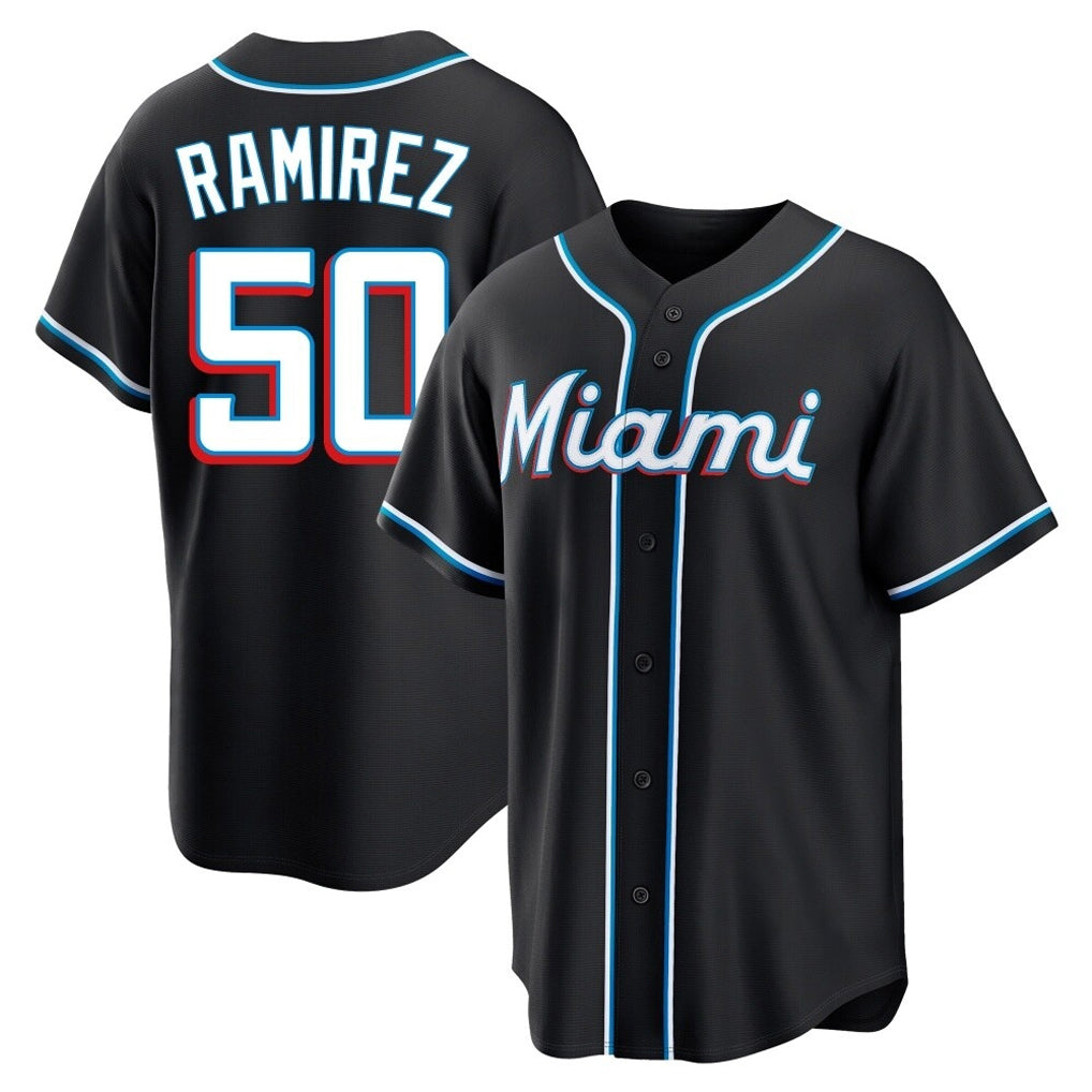 Choea M.Marlins #50 Agustin Ramirez Player Black Fashion Out Home Game Stitched Jerseys
