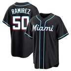 Choea M.Marlins #50 Agustin Ramirez Player Black Fashion Out Home Game Stitched Jerseys