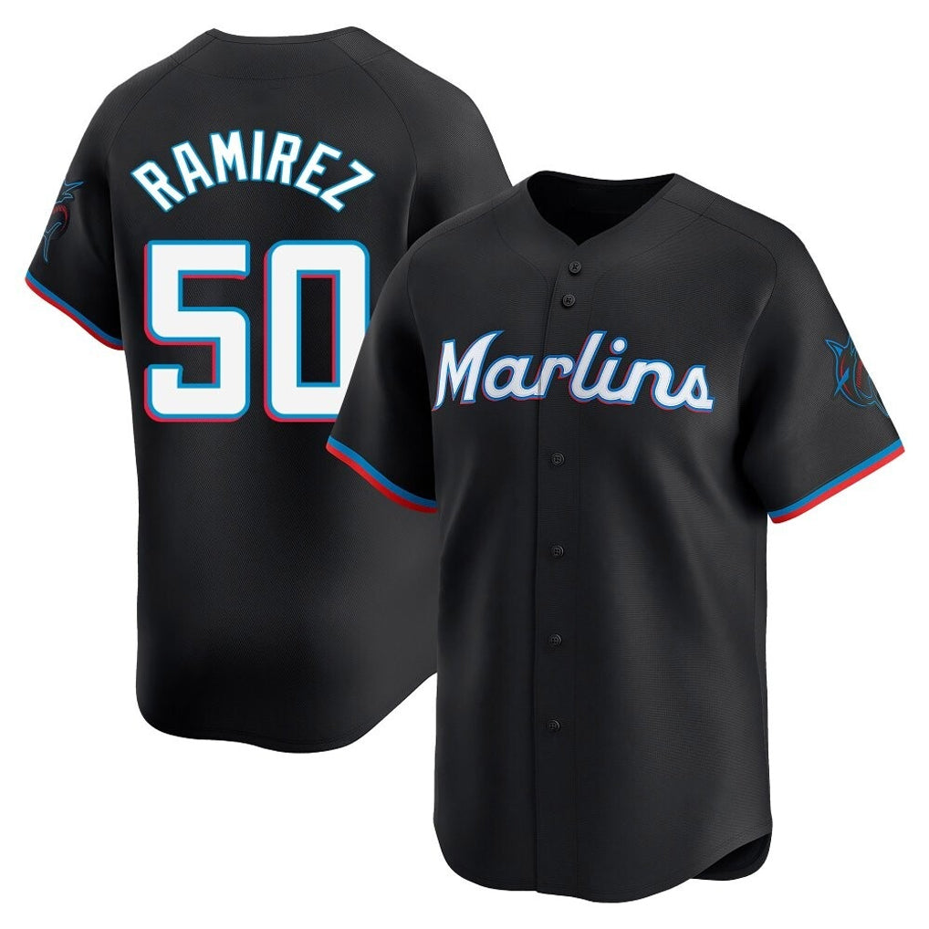Choea M.Marlins #50 Agustin Ramirez Player Black  Home Limited Stitched Jerseys