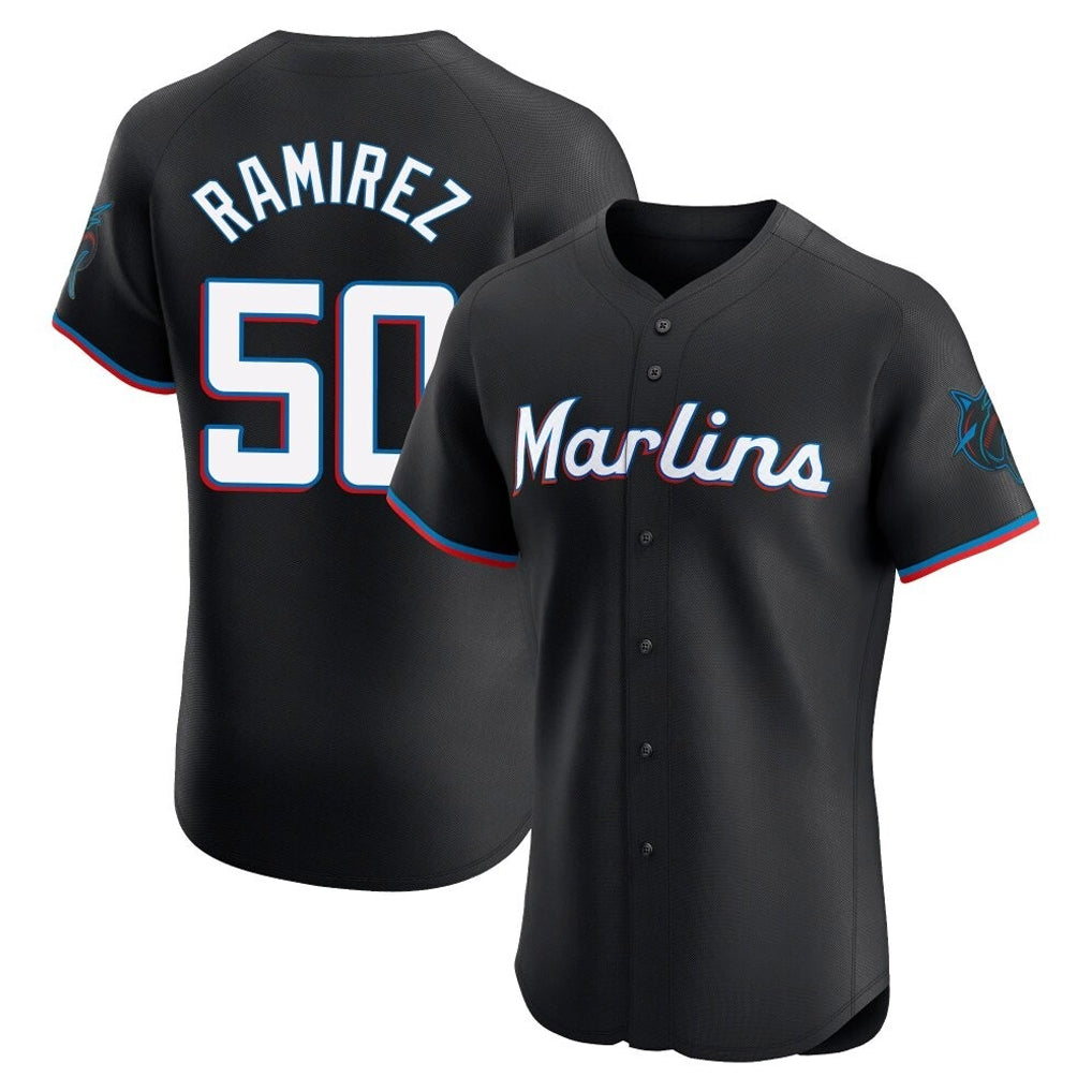 Choea M.Marlins #50 Agustin Ramirez Player Black Vapor Home Limited Elite Stitched Jerseys