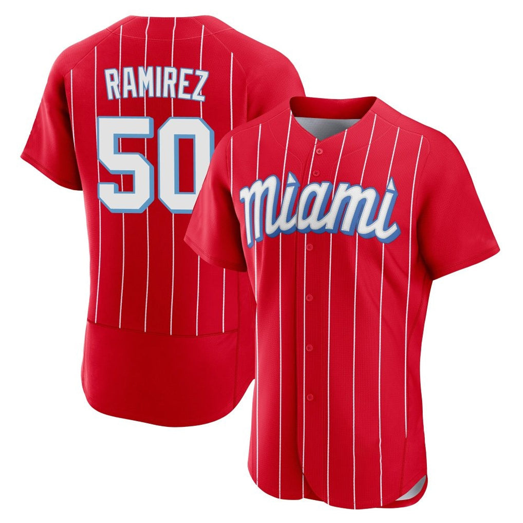 Choea M.Marlins #50 Agustin Ramirez Player Red City Connect Home Limited Elite Stitched Jerseys
