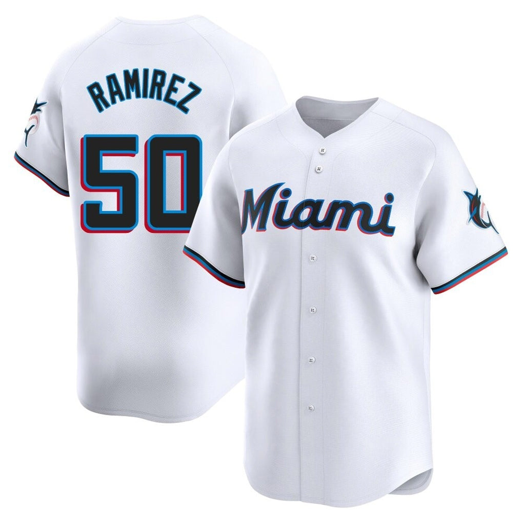 Choea M.Marlins #50 Agustin Ramirez Player White  Home Limited Stitched Jerseys