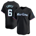 Choea M.Marlins #6 Otto Lopez Player Black  Home Limited Stitched Jerseys