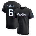 Choea M.Marlins #6 Otto Lopez Player Black Vapor Home Limited Elite Stitched Jerseys